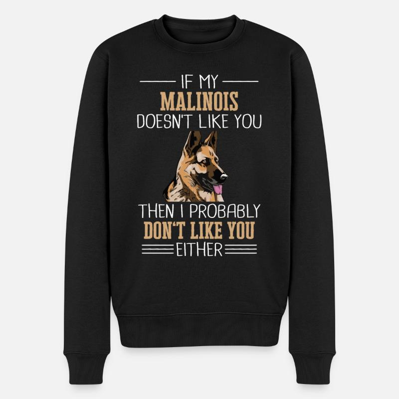 Malinois Hund - Männer Premium Bio Pullover - Schwarz