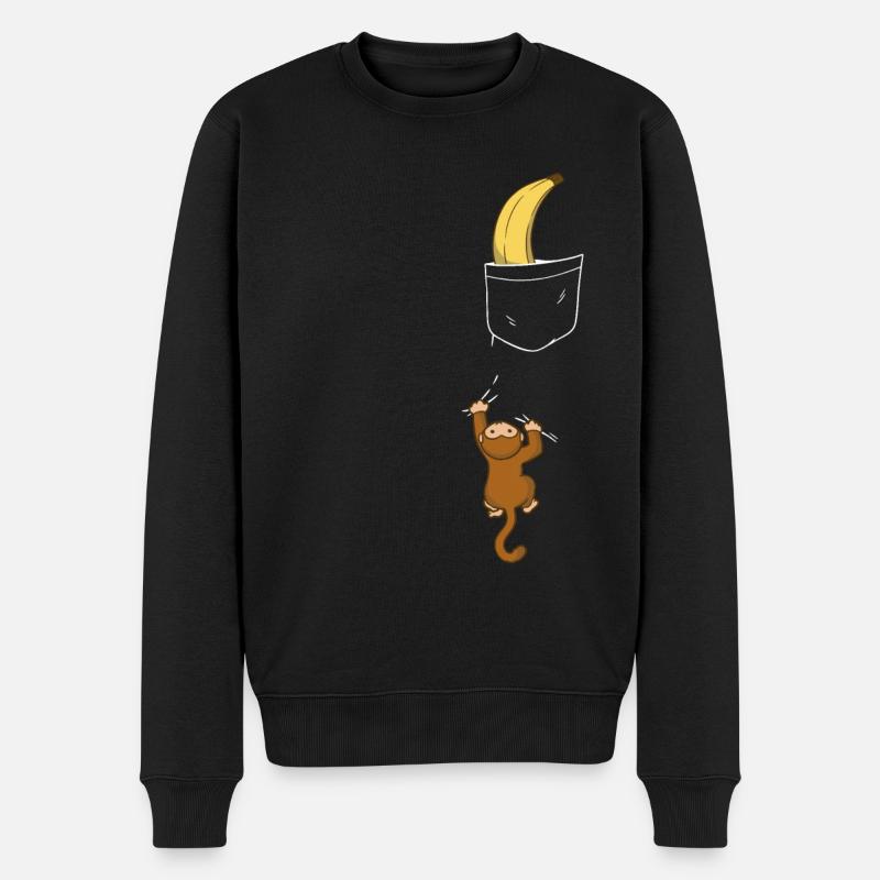 Monkey Monkey Animal Gorilla Chimpanzee - Økologisk premium-sweatshirt til mænd - sort
