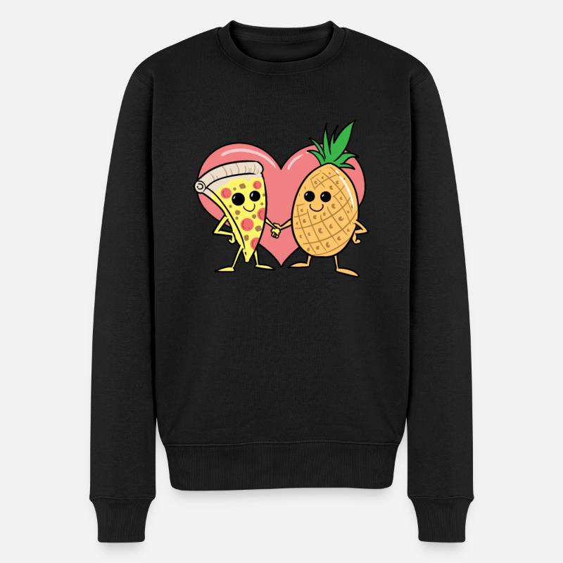 Pizza Ananas Hawaii Pizza - Männer Premium Bio Pullover - Schwarz