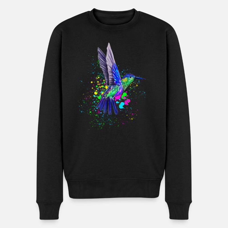 Kolibri Kolibris Vogel Hummingbird Tier - Männer Premium Bio Pullover - Schwarz