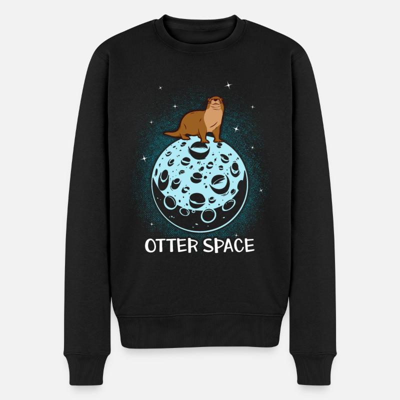 Otter Seeotter - Männer Premium Bio Pullover - Schwarz