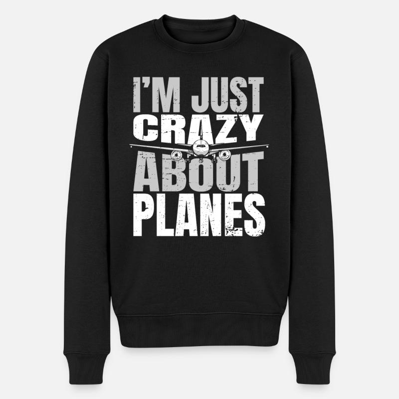 Pilot Flugzeug Piloten Luftfahrt - Männer Premium Bio Pullover - Schwarz