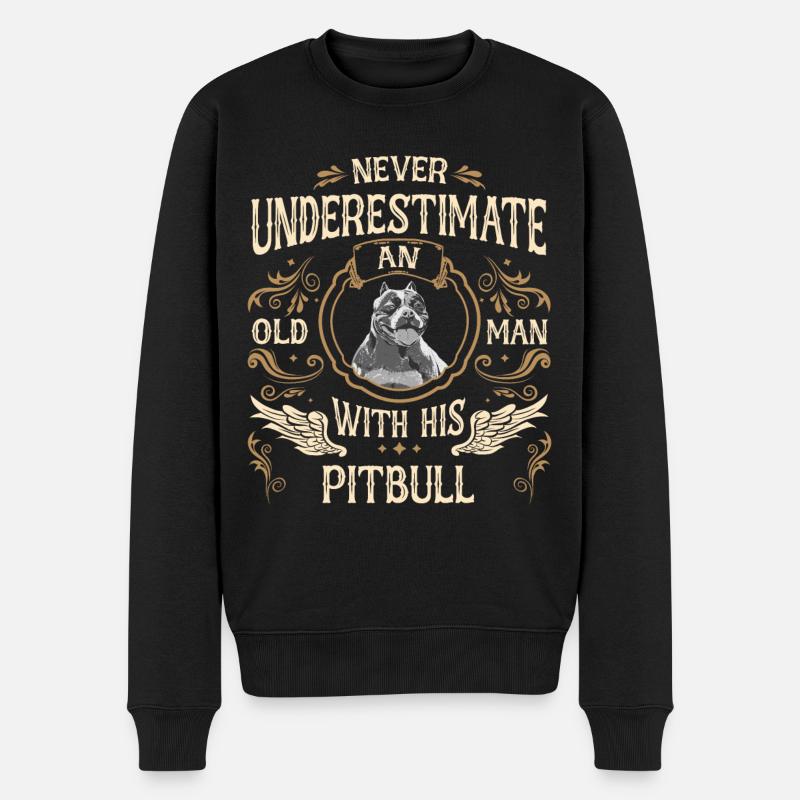 Chien Pitbull - Pull Premium bio Homme - noir