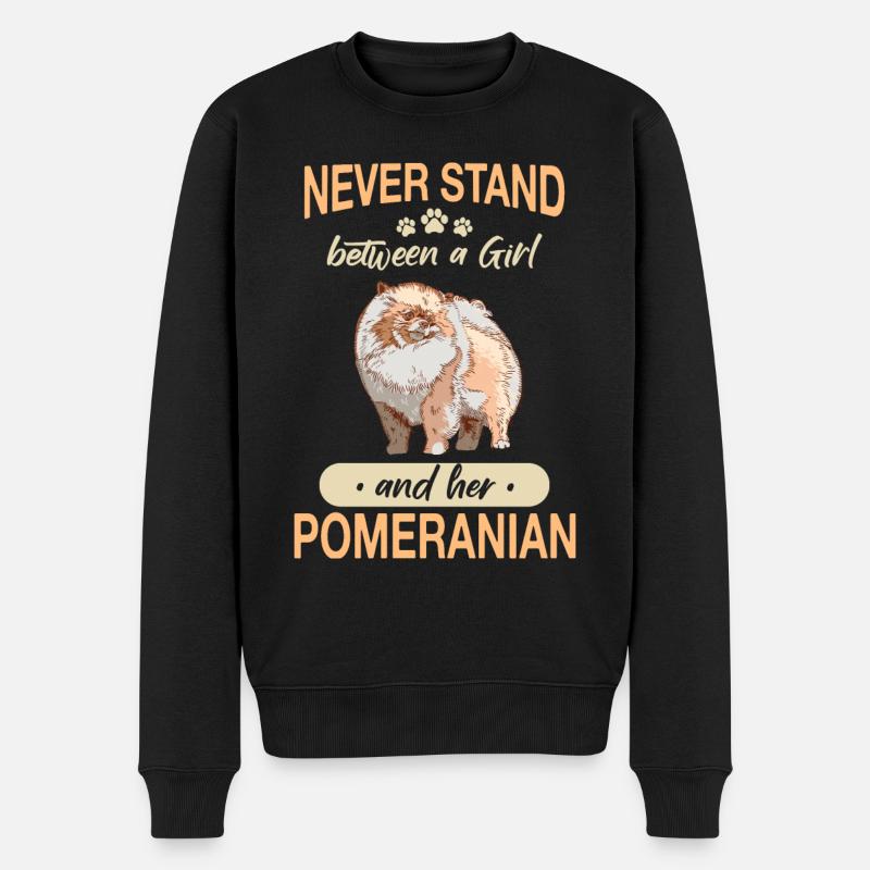 Pomeranian Hund Hundehalter - Männer Premium Bio Pullover - Schwarz