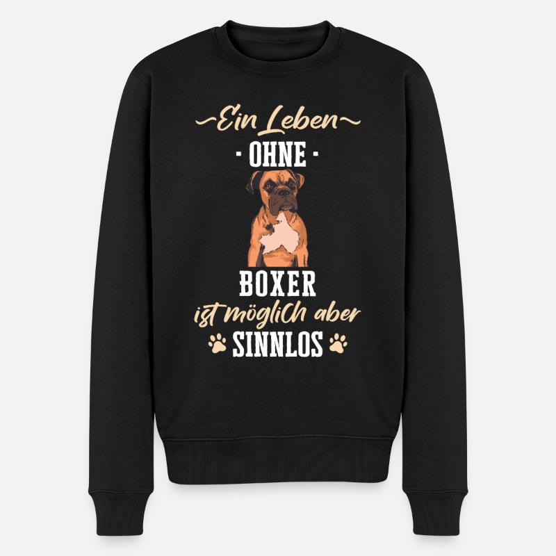 Deutscher Boxer Hund Hundehalter Hunde Boxer - Männer Premium Bio Pullover - Schwarz