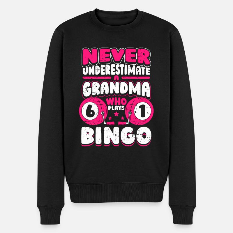 Bingo Glücksspiel Lotterie Bingo Spieler - Männer Premium Bio Pullover - Schwarz