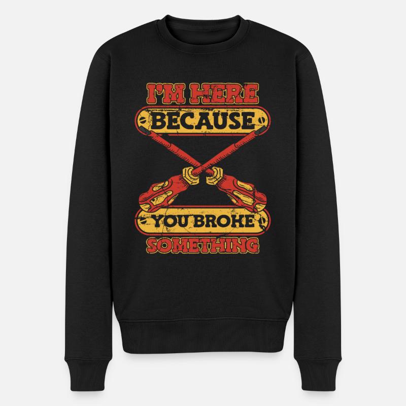 Elektriker Elektroniker Handwerker Beruf Spruch - Männer Premium Bio Pullover - Schwarz