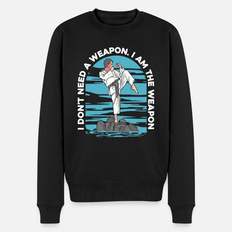Karate Karatekämpfer Kampfkunst - Männer Premium Bio Pullover - Schwarz