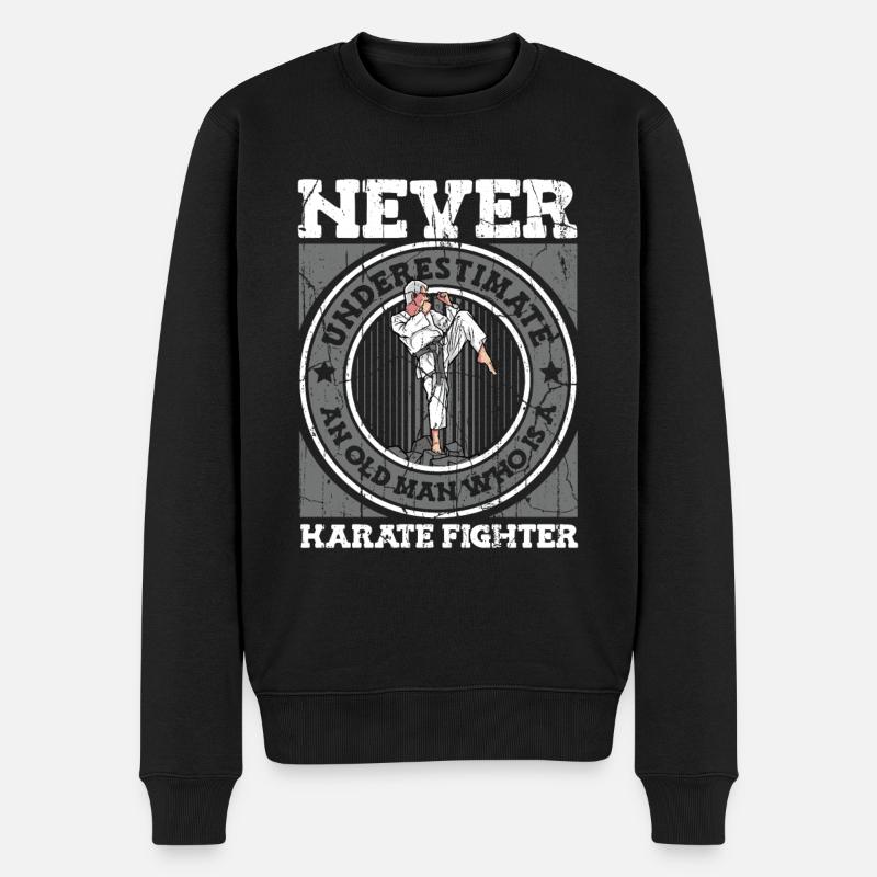 Karate Karatekämpfer Kampfkunst - Männer Premium Bio Pullover - Schwarz