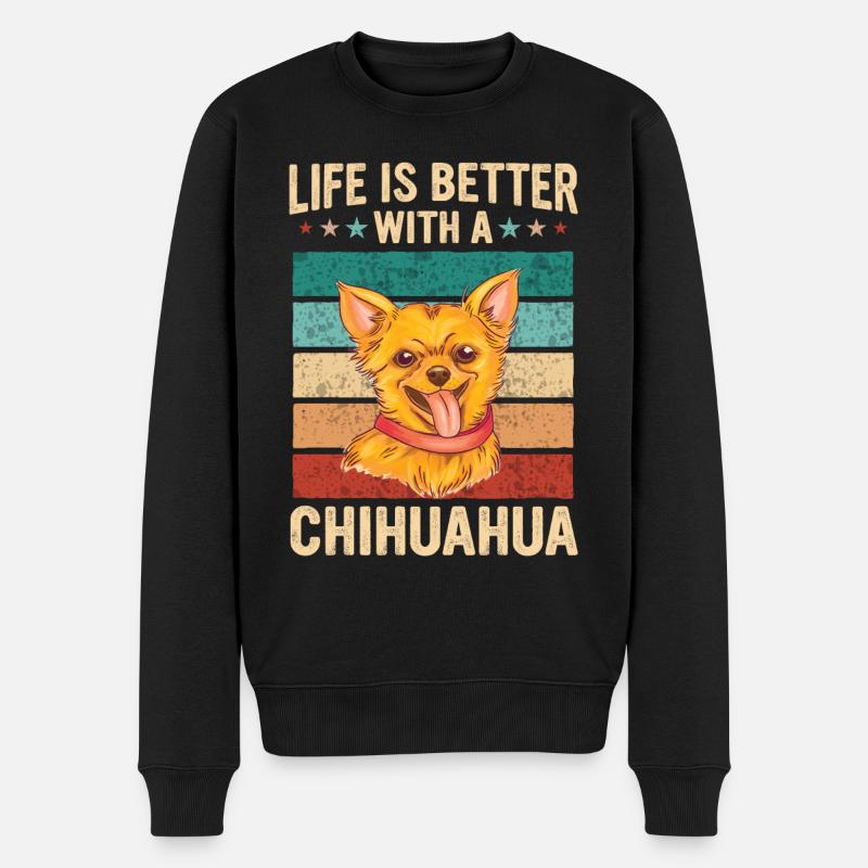Chien Chihuahua - Pull Premium bio Homme - noir