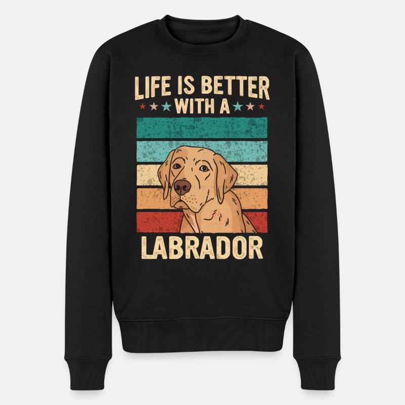 Chien Labrador - Pull Premium bio Homme - noir