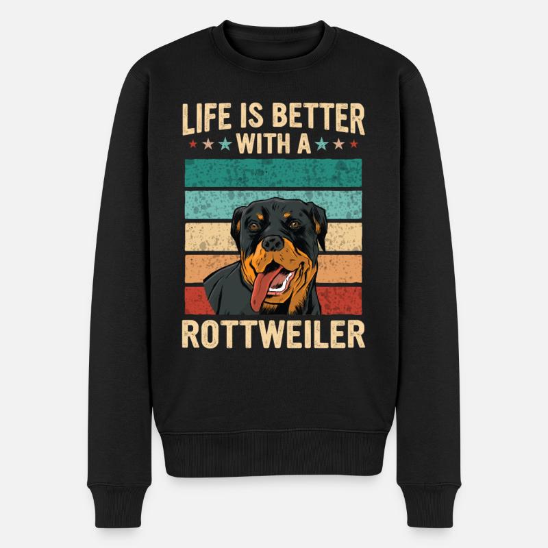 Chien Rottweiler - Pull Premium bio Homme - noir