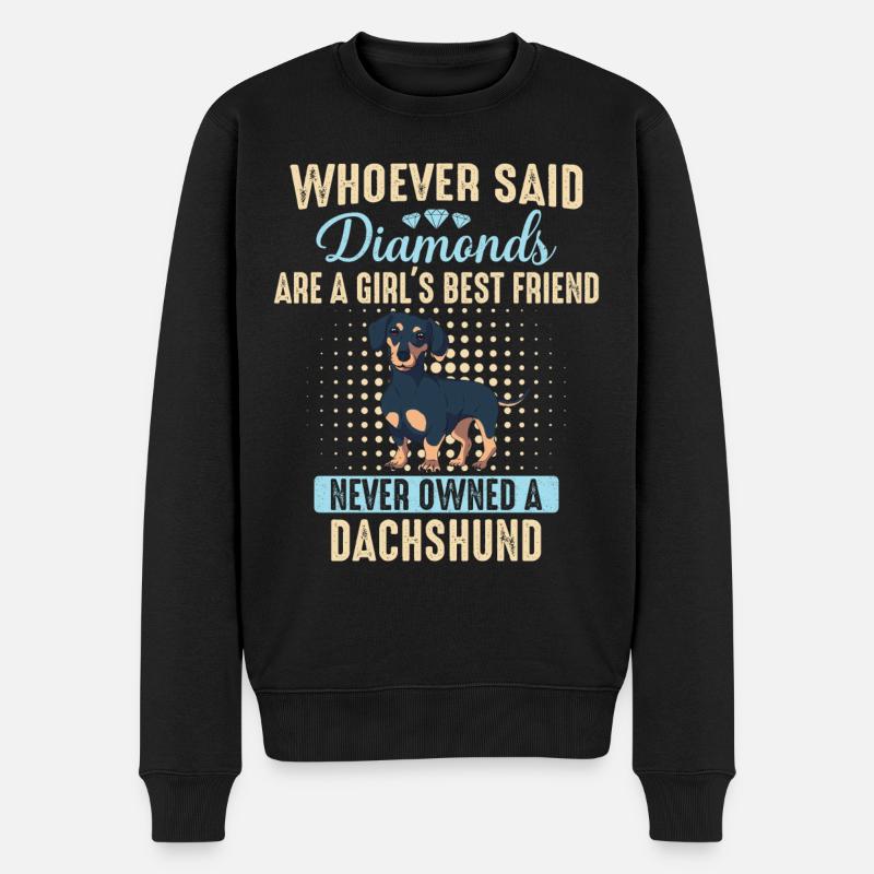 Dackel Hund - Männer Premium Bio Pullover - Schwarz