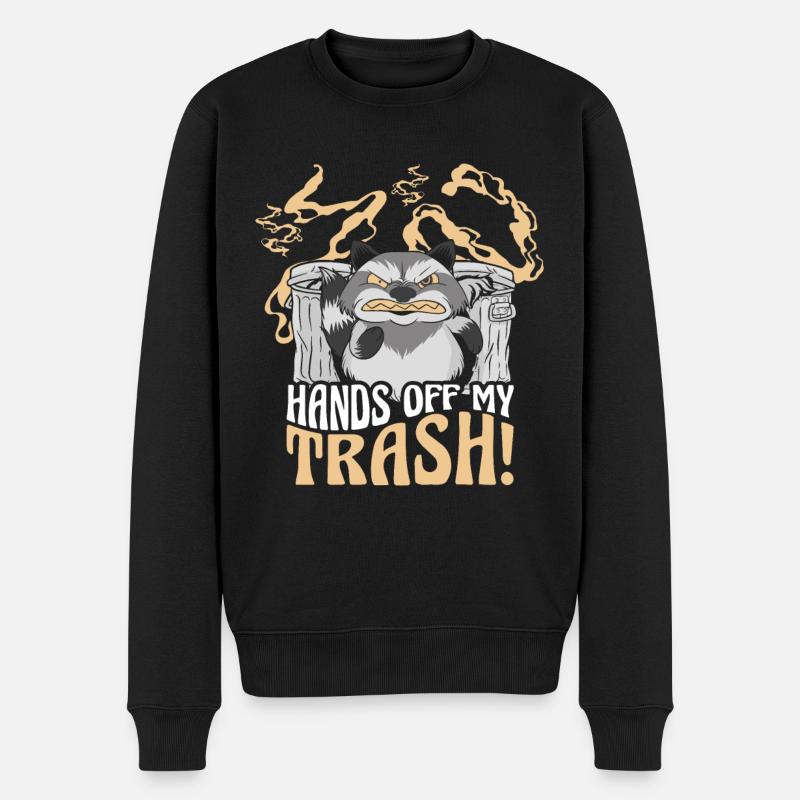 Waschbär - Männer Premium Bio Pullover - Schwarz