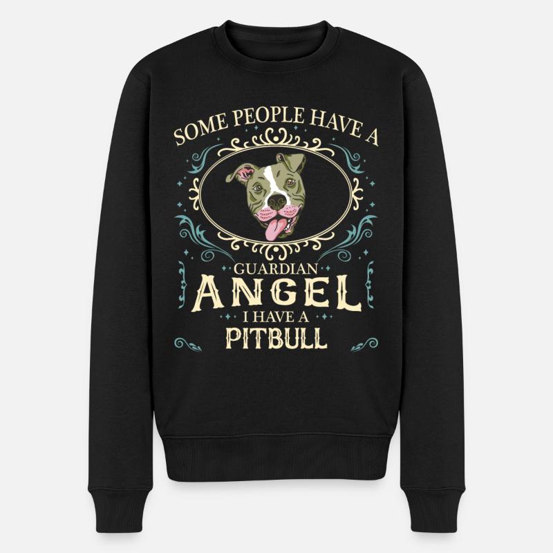 Chien Pitbull - Pull Premium bio Homme - noir