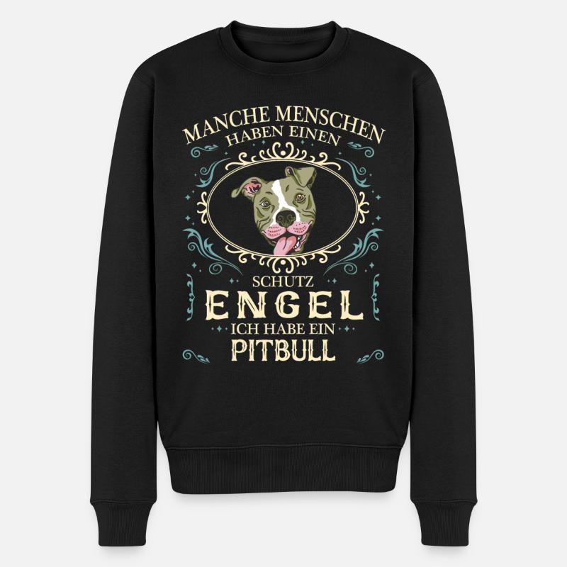 Pitbull Hund - Männer Premium Bio Pullover - Schwarz