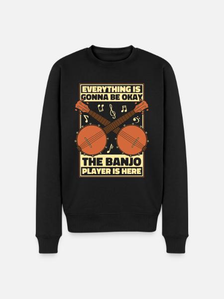 Banjo Instrument - Men's Premium Organic Jumper - black