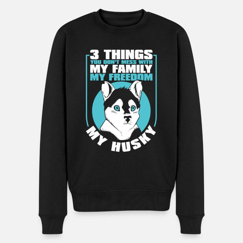 Chien Husky Sibérien - Pull Premium bio Homme - noir