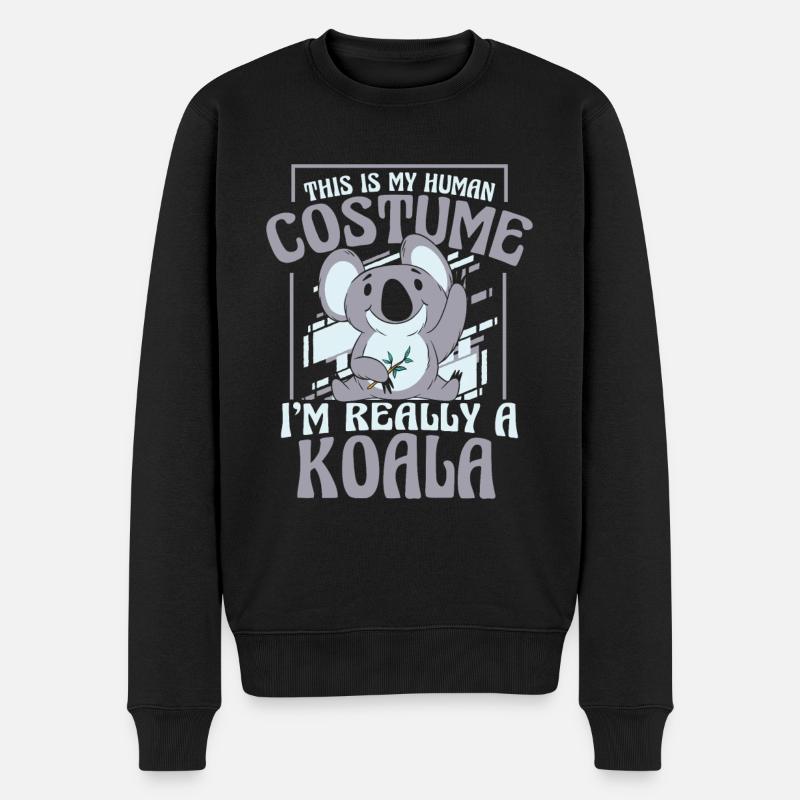 Koala Koalas Koalabär Tier - Männer Premium Bio Pullover - Schwarz
