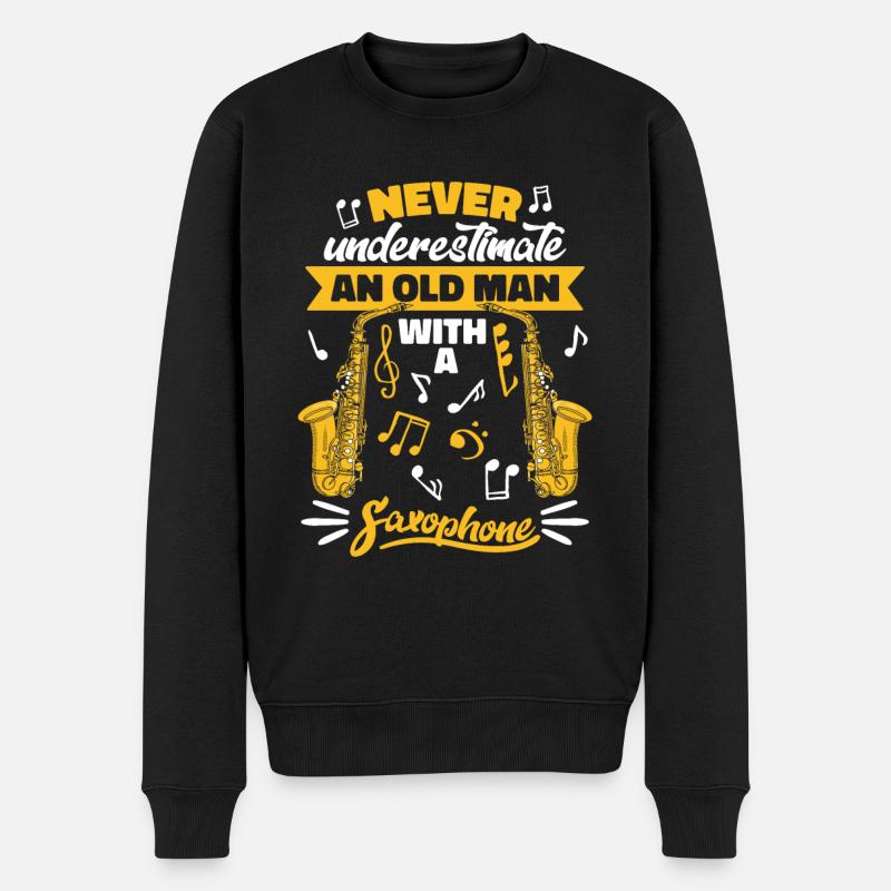 Saxophone Saxophone - Pull Premium bio Homme - noir