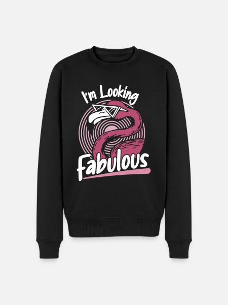 Flamingo Tier Rosa - Männer Premium Bio Pullover - Schwarz