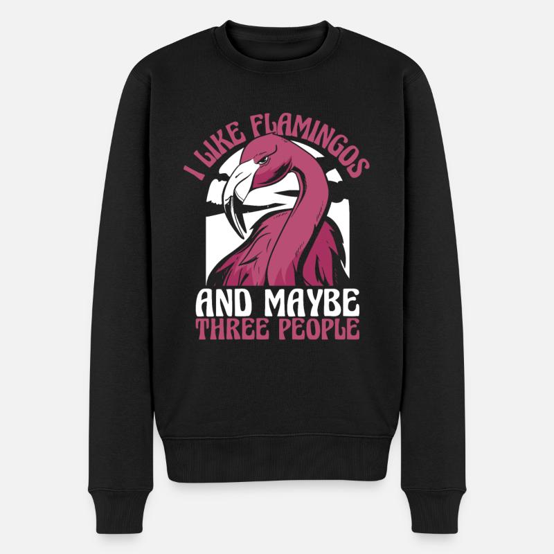 Flamant Rose Animal - Pull Premium bio Homme - noir
