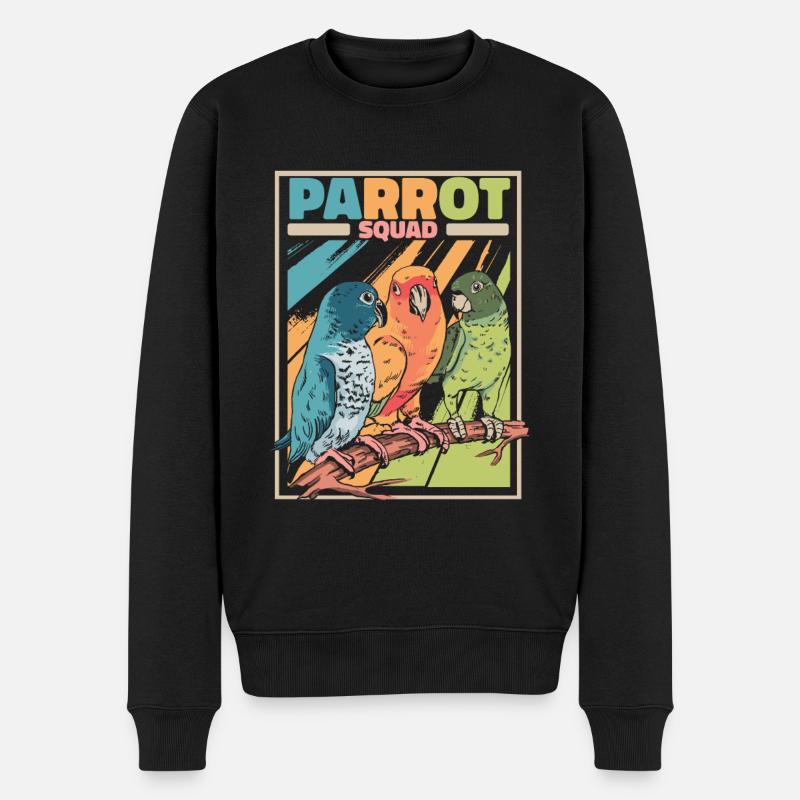 Perroquets Perruche d’oiseau - Pull Premium bio Homme - noir