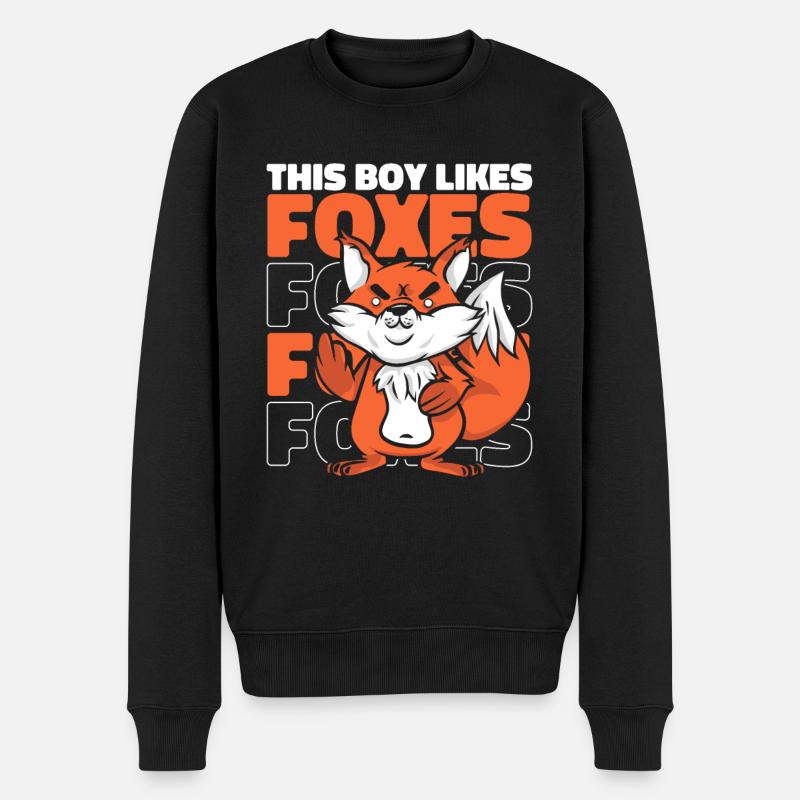 Fuchs Füchse Tier - Männer Premium Bio Pullover - Schwarz