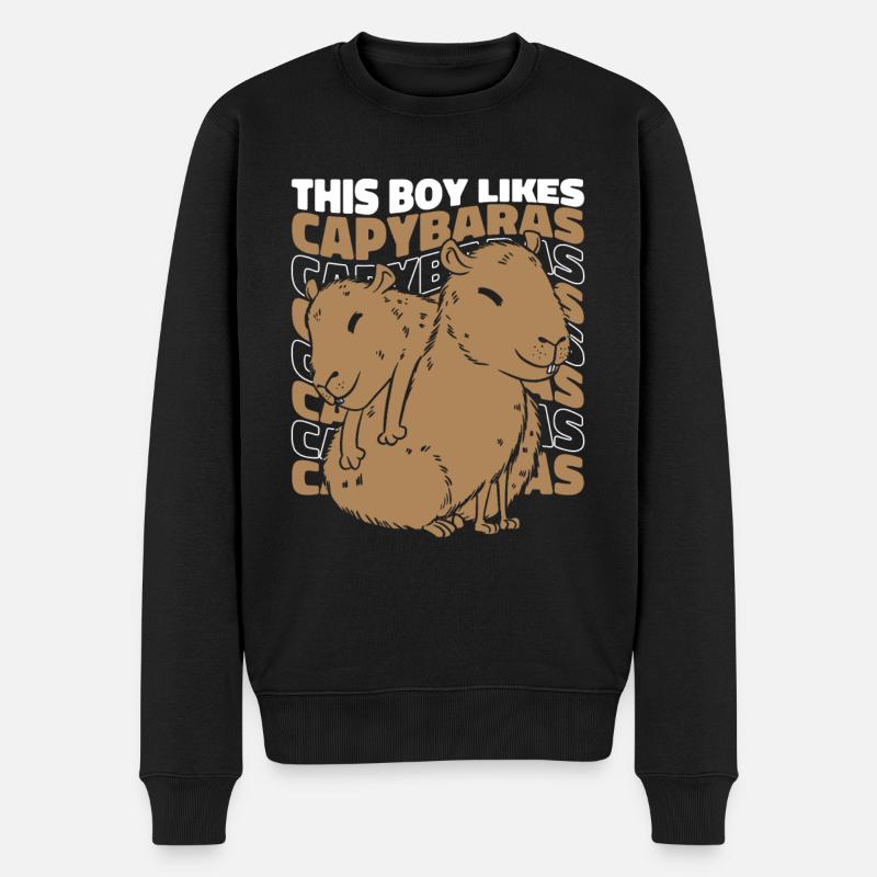 Capybara Rongeur Animal - Pull Premium bio Homme - noir