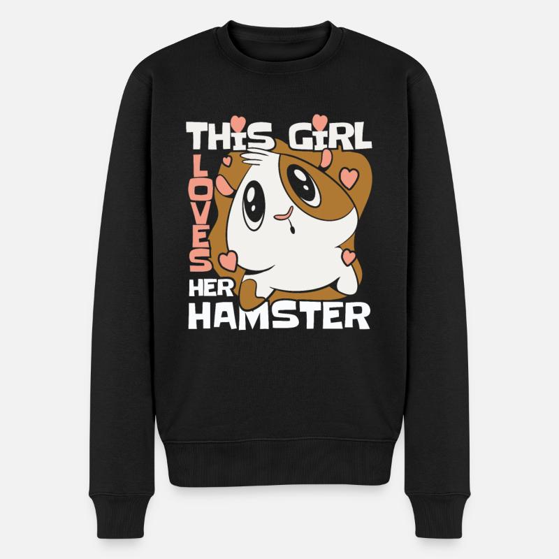 Hamster - Männer Premium Bio Pullover - Schwarz
