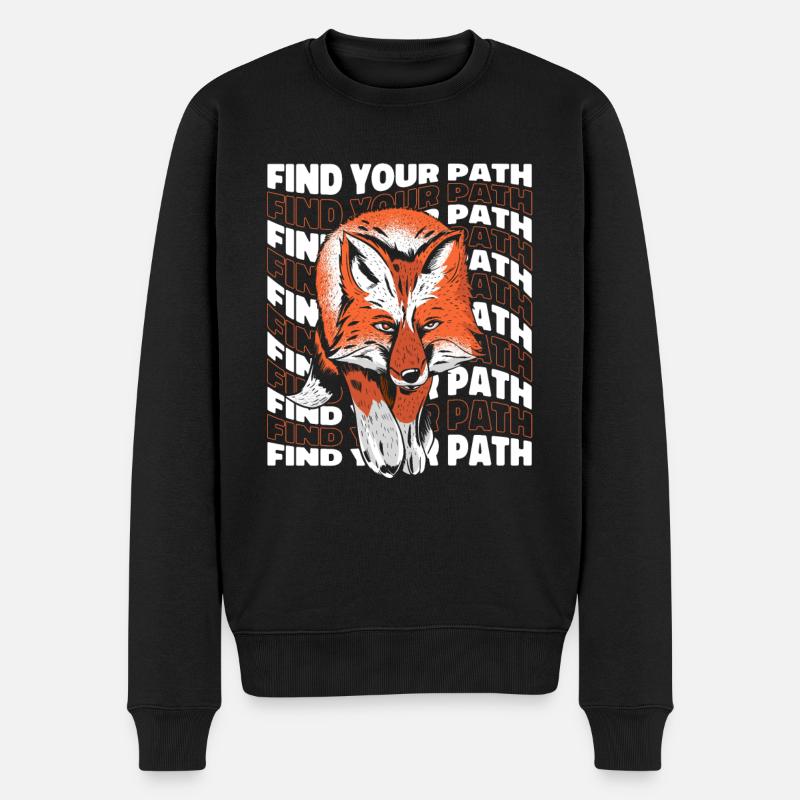 Fuchs Füchse Tier - Männer Premium Bio Pullover - Schwarz