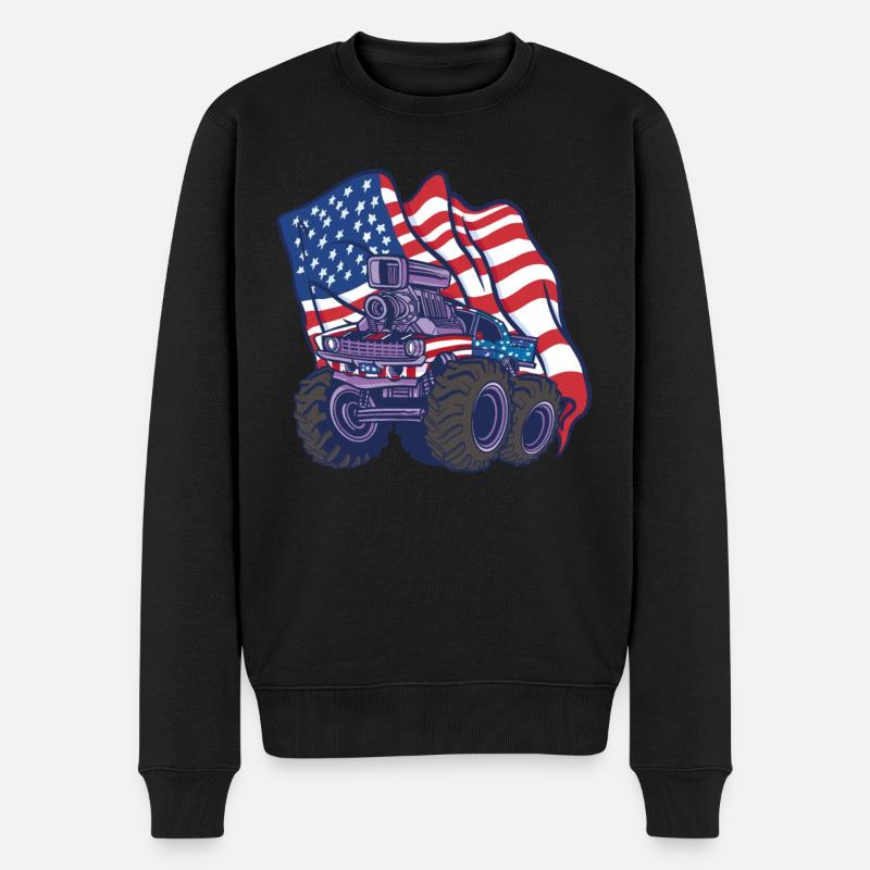 Monster Truck Auto Trucks - Männer Premium Bio Pullover - Schwarz