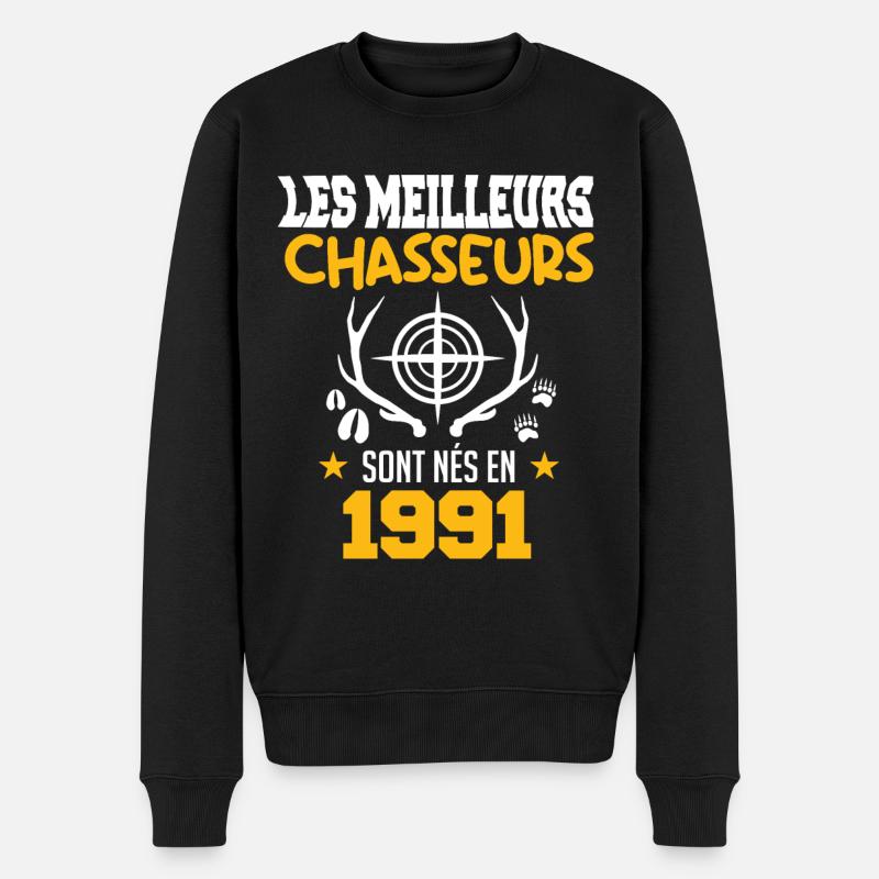 Chasseur | Anniversaire chasseur 1991 - Pull Premium bio Homme - noir