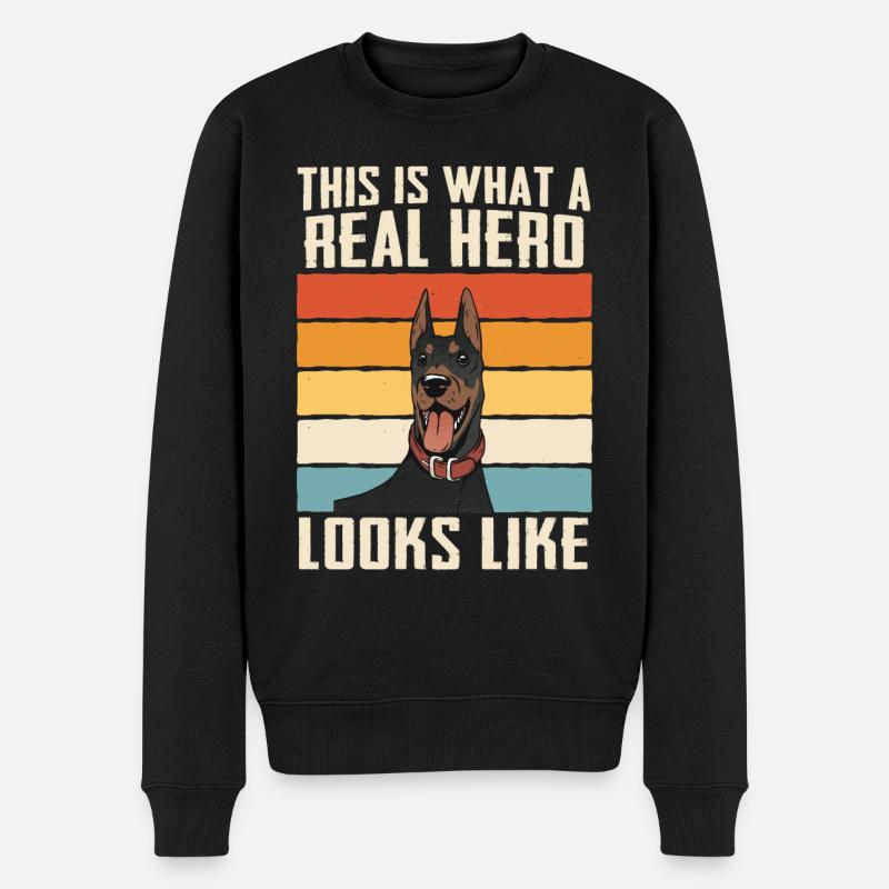 Doberman Pinscher Chien - Pull Premium bio Homme - noir