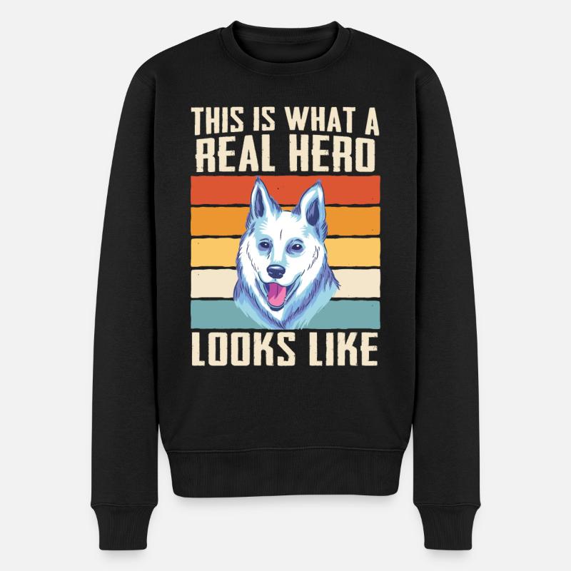 Siberian Husky Hund - Männer Premium Bio Pullover - Schwarz