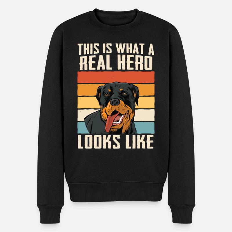 Rottweiler Hund - Männer Premium Bio Pullover - Schwarz