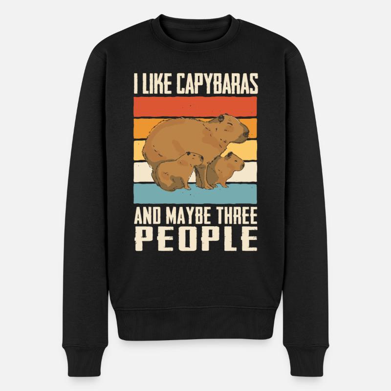 Capybara Rongeur Animal - Pull Premium bio Homme - noir