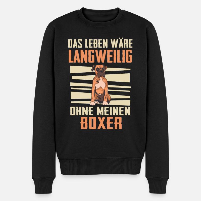 Deutscher Boxer Hund - Männer Premium Bio Pullover - Schwarz
