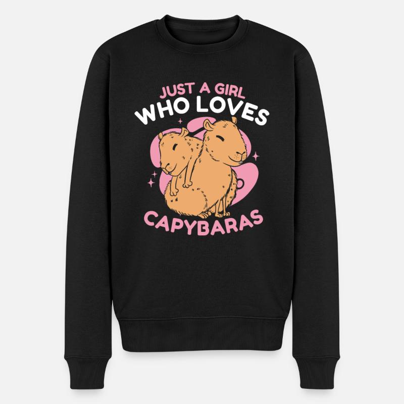 Capybara Nagetier Tier - Männer Premium Bio Pullover - Schwarz
