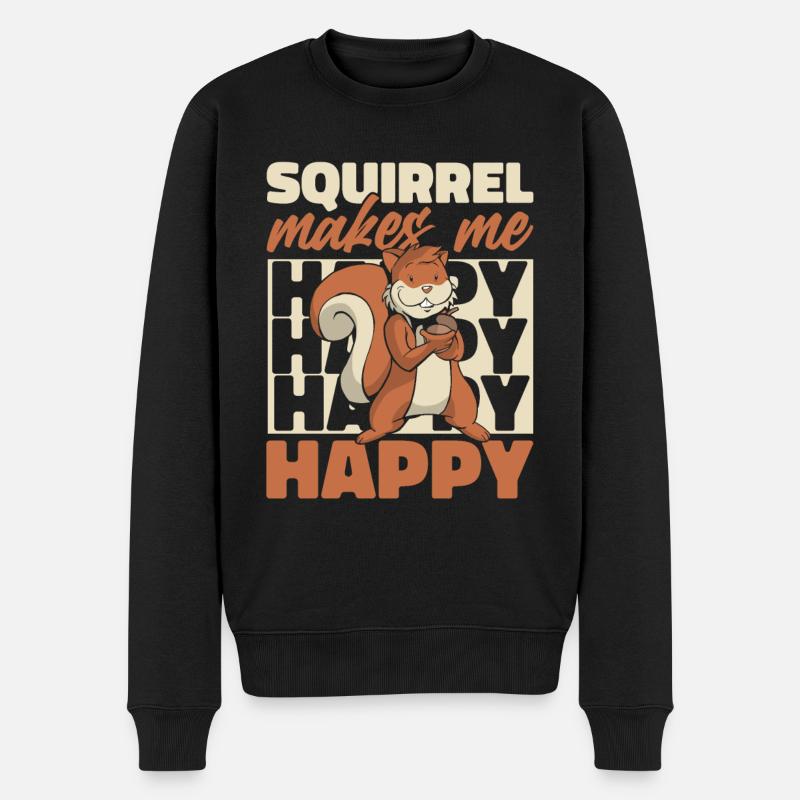 Eichhörnchen Tier - Männer Premium Bio Pullover - Schwarz