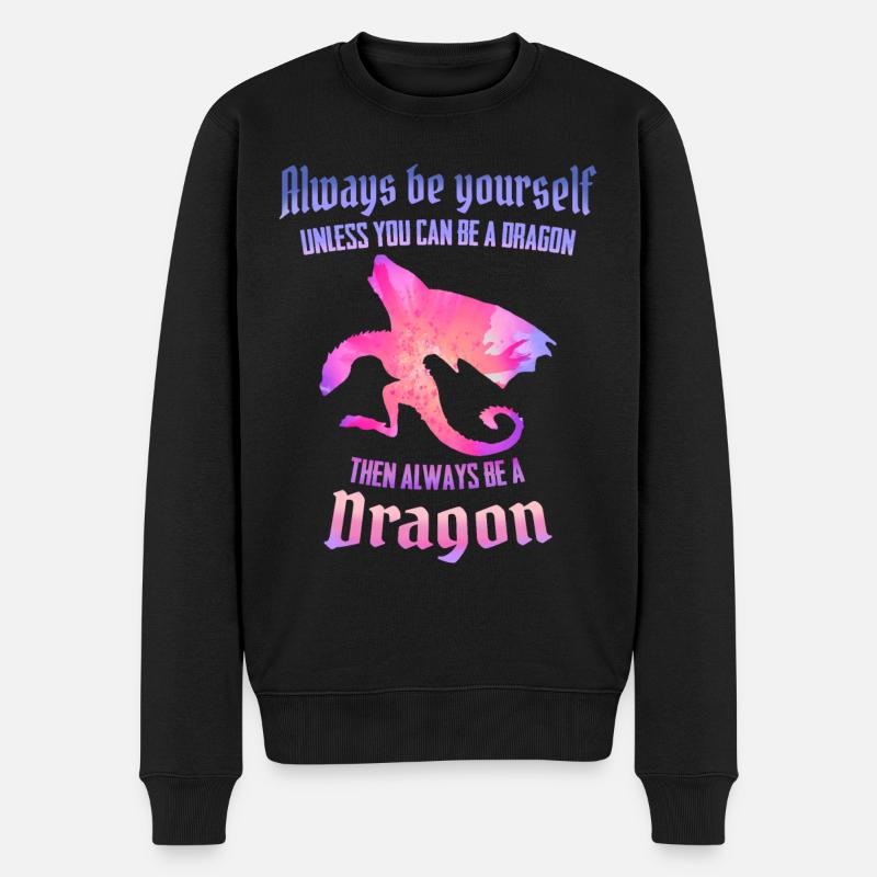 Drache Mystisch Drachen Fantasie - Männer Premium Bio Pullover - Schwarz