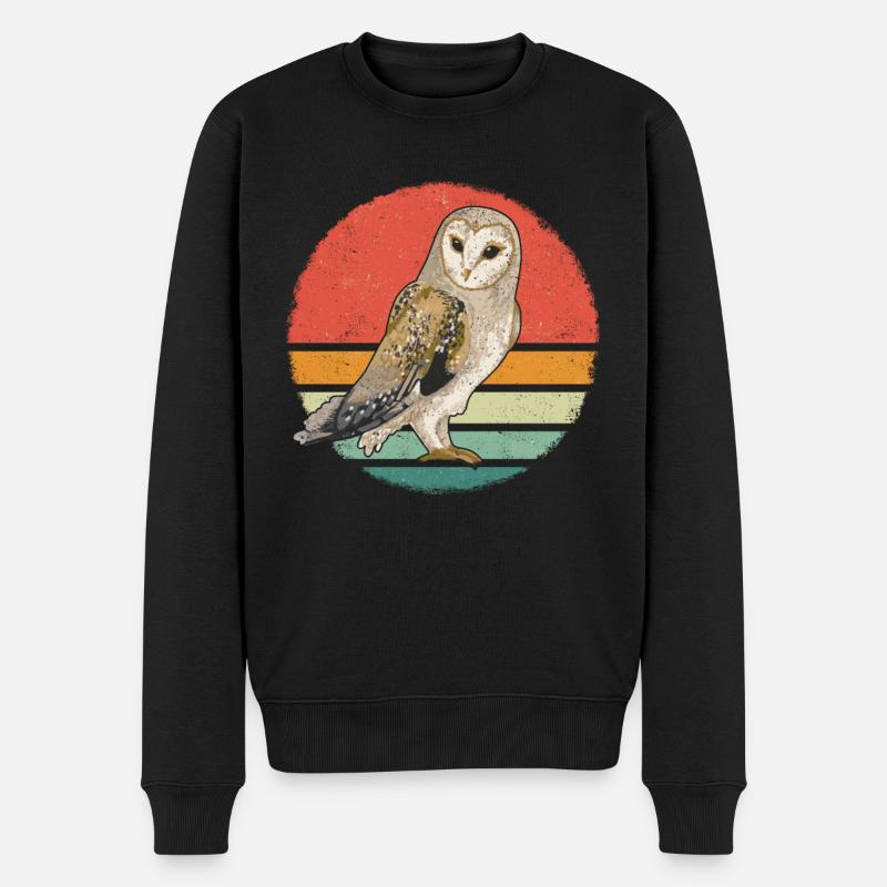 Hibou Oiseau Oiseau Hiboux - Pull Premium bio Homme - noir