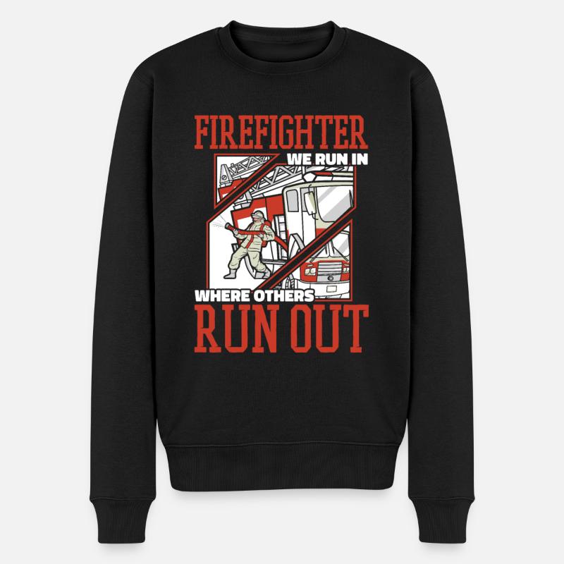 Feuerwehrmann - Männer Premium Bio Pullover - Schwarz