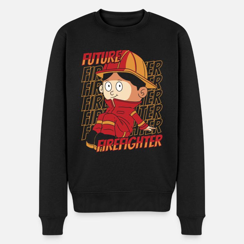 Feuerwehrmann - Männer Premium Bio Pullover - Schwarz