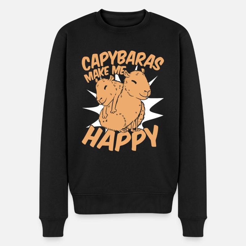 Capybara Rongeur Animal - Pull Premium bio Homme - noir