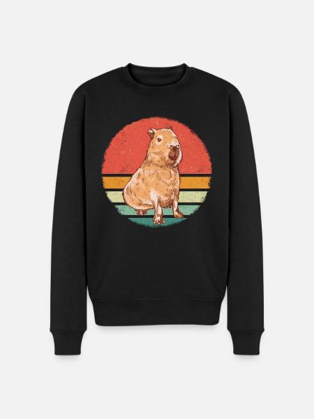 Capybara Rodent Animal - Men's Premium Organic Jumper - black
