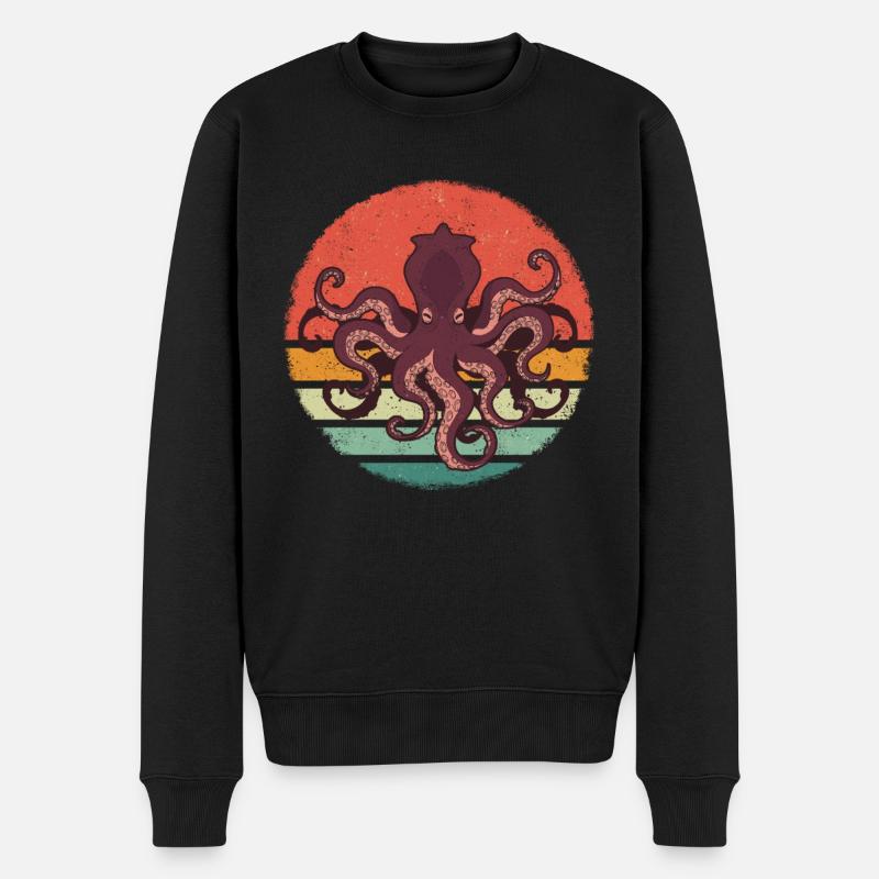 Octopus Kraken Cuttlefish Tier - Männer Premium Bio Pullover - Schwarz