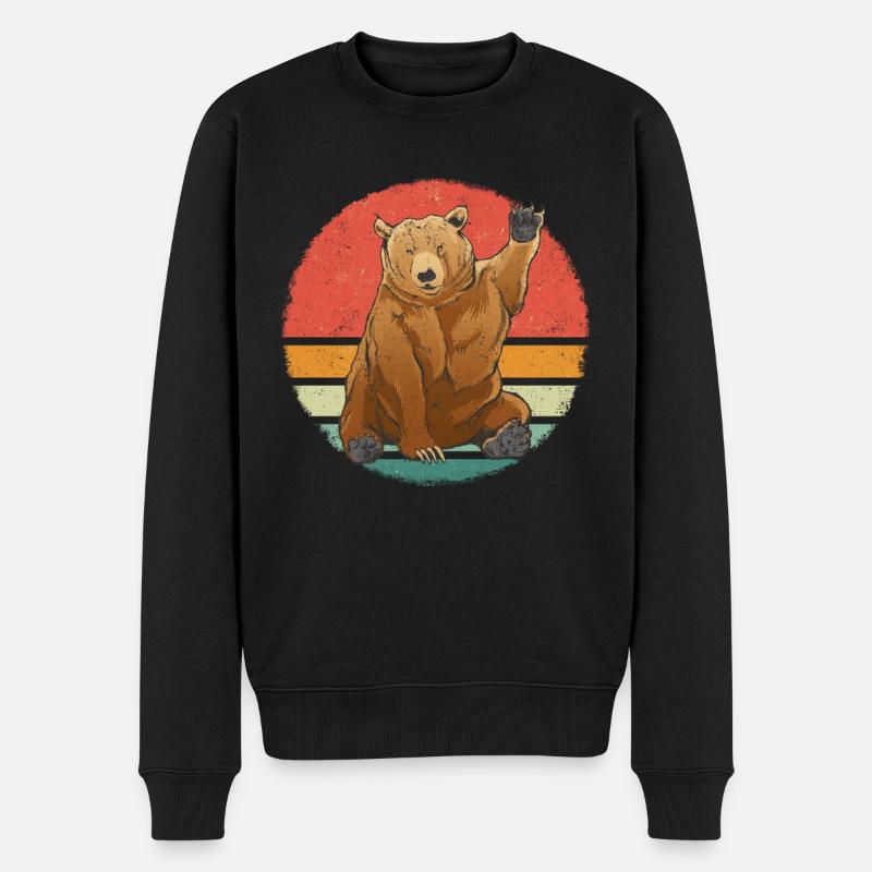 Bär Grizzlybär Braunbär Bären - Männer Premium Bio Pullover - Schwarz
