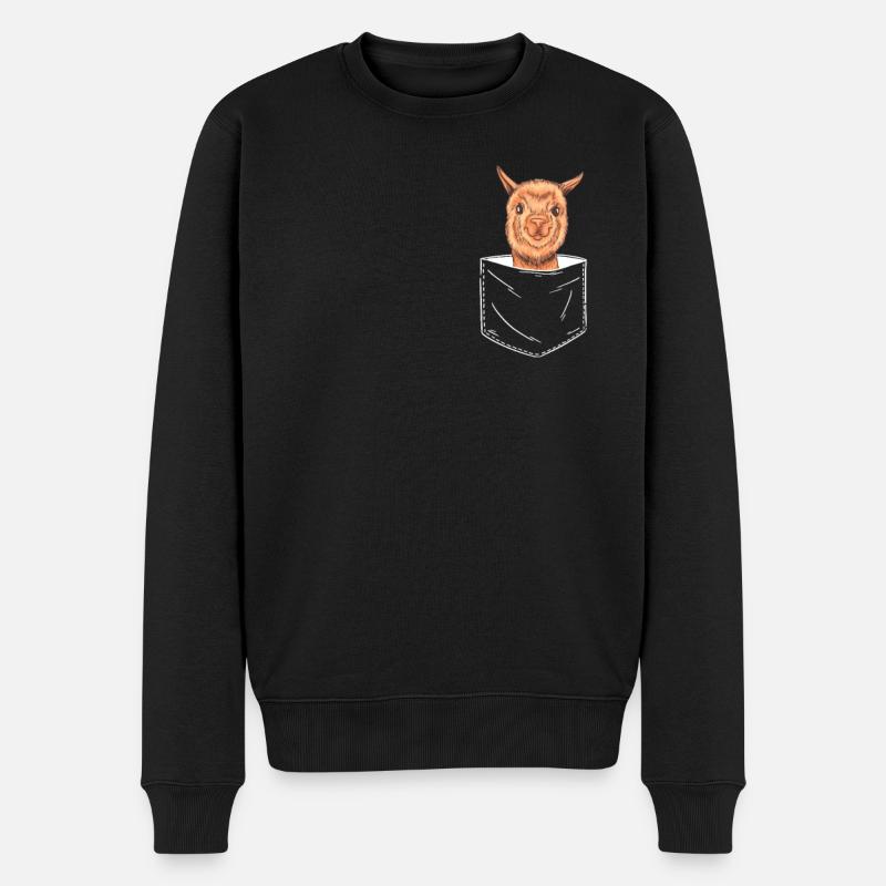 Lama alpaga - Pull Premium bio Homme - noir