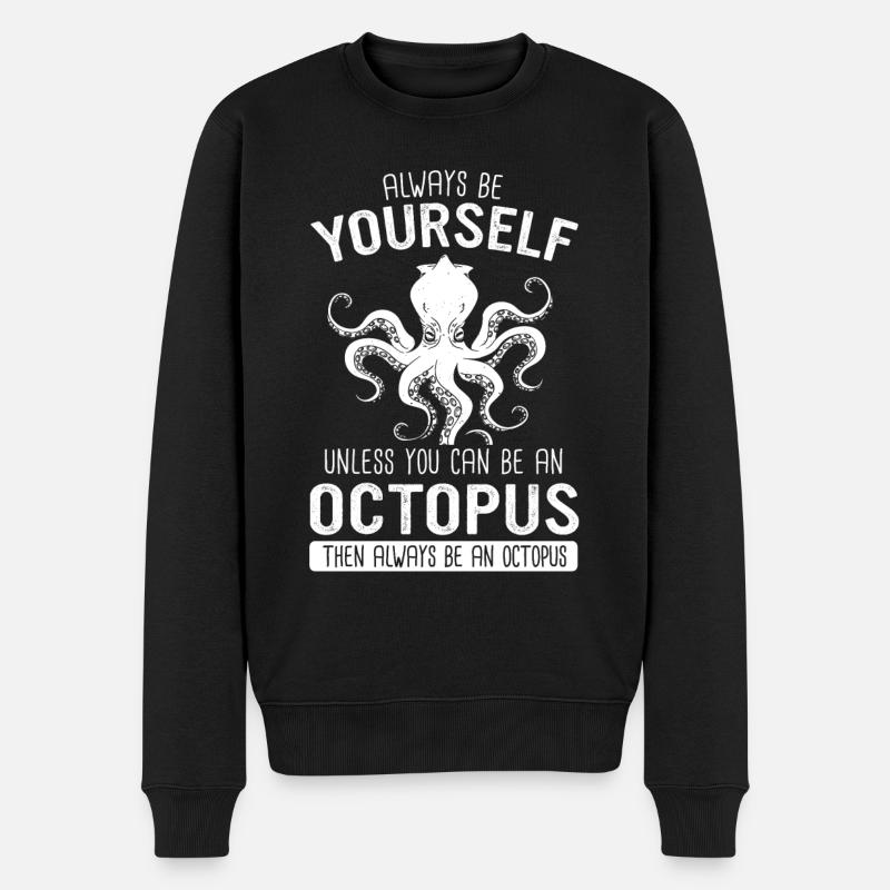Octopus Kraken Cuttlefish Tier - Männer Premium Bio Pullover - Schwarz
